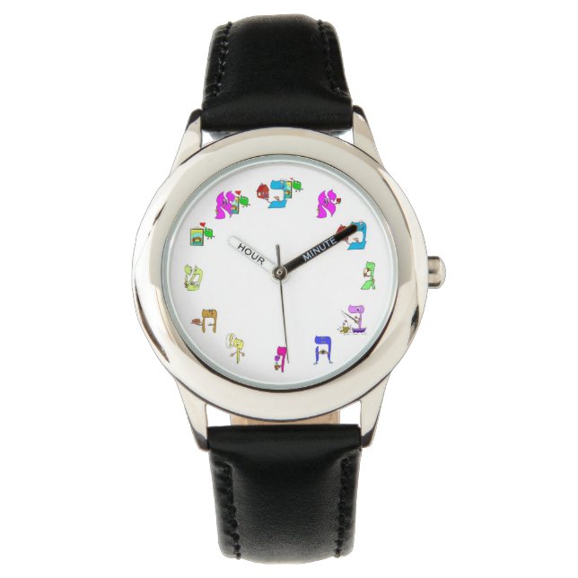 kijken met Hebreeuwse alef bet Horloge (Voorkant)