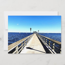 Kijken naar beneden de pier notitiekaartje