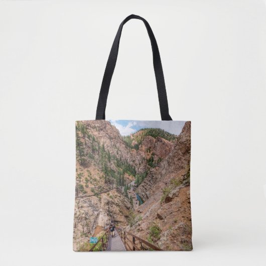 Kijken naar beneden Zeven Herfsten trap Canvas tas (Voorkant)