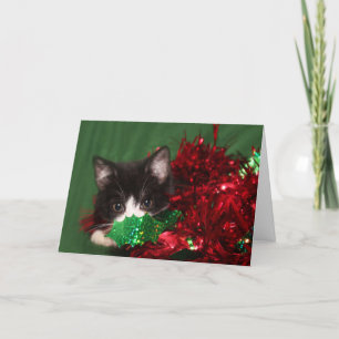 Kijken naar de kerstman feestdagen kaart