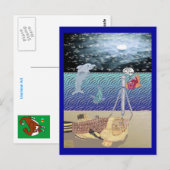 Kijken naar de maan briefkaart (Voorkant / Achterkant)