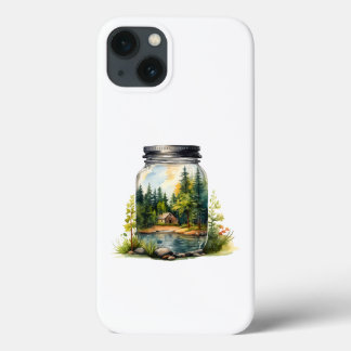 Kijken naar de stroom, het huis in een glazen pot Case-Mate iPhone case