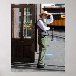 Kijken naar de trein in Durango en Silverton Poster