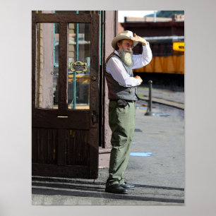 Kijken naar de trein in Durango en Silverton Poster