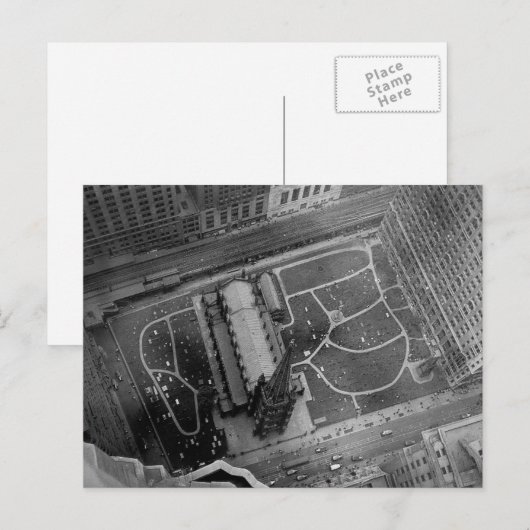 Kijken naar de Trinity Church en de begraafplaats  Briefkaart (Voorkant / Achterkant)