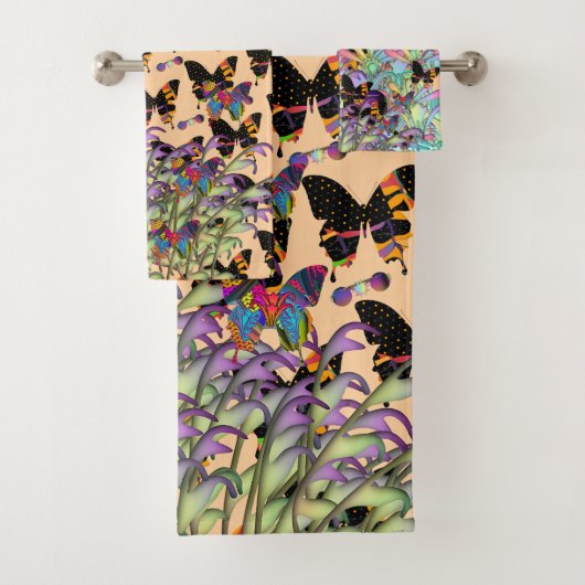 Kijken naar de vlinders badhanddoek set bad handdoek (Insitu)