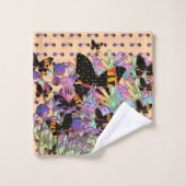 Kijken naar de vlinders badhanddoek set bad handdoek (Wasdoekje)