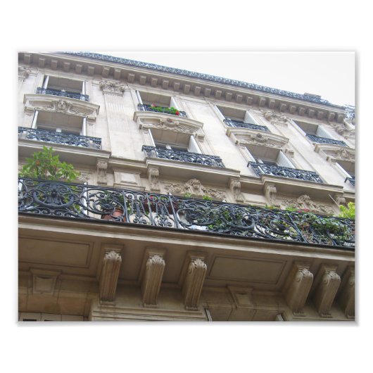 Kijken naar Franse Balconieën Foto Afdruk (Voorkant)
