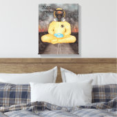 Kijken naar het branden quarantaine yoga hazmat pa canvas afdruk (Insitu (Slaapkamer))