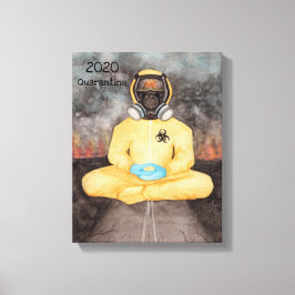 Kijken naar het branden quarantaine yoga hazmat pa canvas afdruk