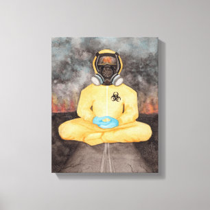 Kijken naar het branden Quarantaine Yoga Hazmat Su Canvas Afdruk