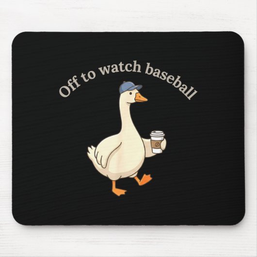 Kijken naar honkbal, grappige honkbalmoeder gans muismat (Voorkant)