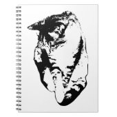 Kijken naar Tabby Cat Monochrome Notitieboek (Voorkant)