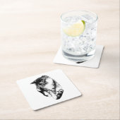 Kijken naar Tabby Cat Monochrome Onderzetter (Insitu)