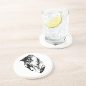 Kijken naar Tabby Cat Monochrome Onderzetter (Zijkant)