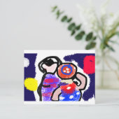 Kijken naar vuurwerk briefkaart (Staand voorkant)