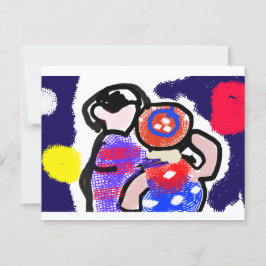 Kijken naar vuurwerk briefkaart