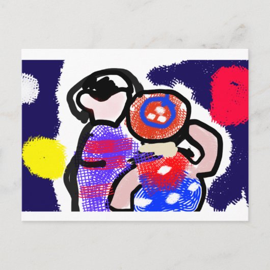 Kijken naar vuurwerk briefkaart (Voorkant)