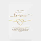 Kijken vanuit de hemel huwelijksmonument acryl bord (Voorkant)