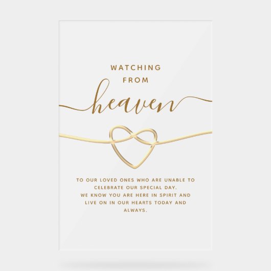 Kijken vanuit de hemel huwelijksmonument acryl bord (Voorkant)