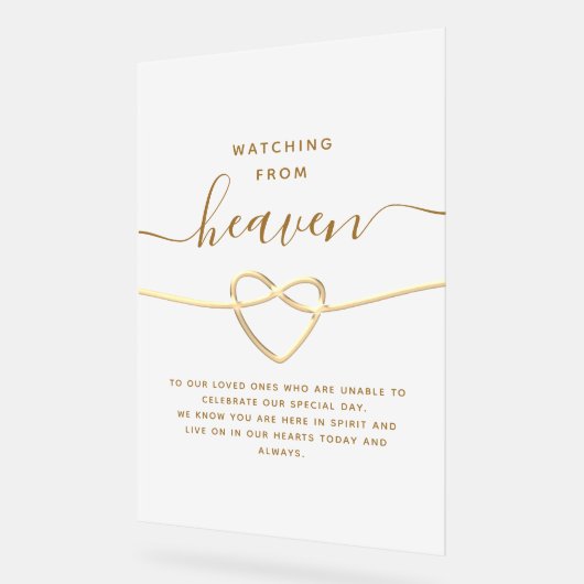 Kijken vanuit de hemel huwelijksmonument acryl bord (Hoek)