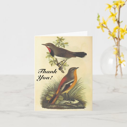 kijken vogels, "Dank je wel!" Kaart (Gele Bloem)