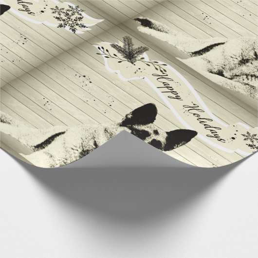 kijkend Duits Shepherd Holiday Cadeaupapier (Hoek)
