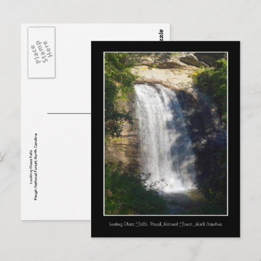 Kijkend Glass Herfsten Waterfall North Carolina Briefkaart (Voorkant / Achterkant)