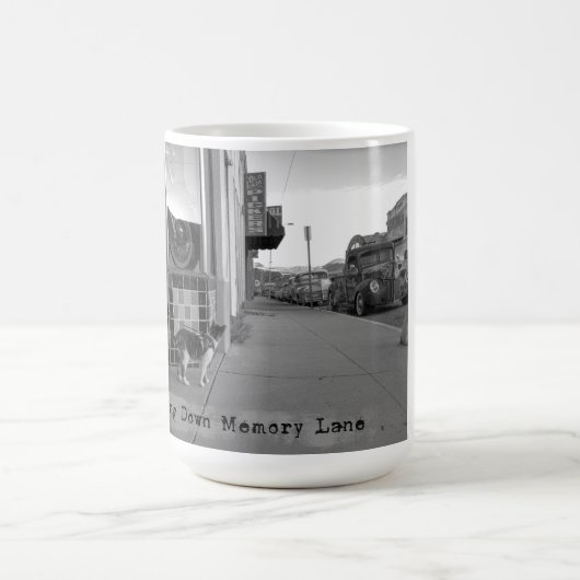 Kijkend naar beneden memory lane cat mok (Center)