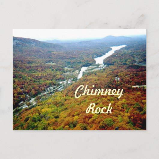 Kijkend naar beneden vanuit Chimney Rock Briefkaart (Voorkant)