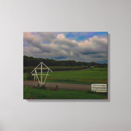 Kijkend naar de heuvels canvas afdruk (Voorkant)