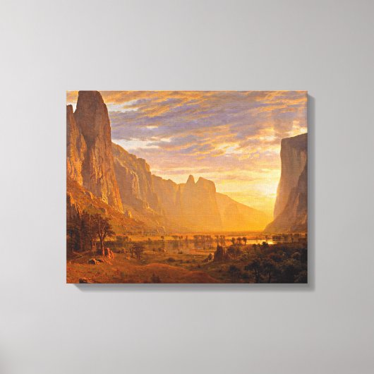 Kijkend naar de Yosemite Valley, door Albert Biers Canvas Afdruk (Voorkant)