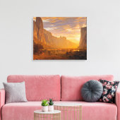 Kijkend naar de Yosemite Valley, door Albert Biers Canvas Afdruk (Insitu (Woonkamer))