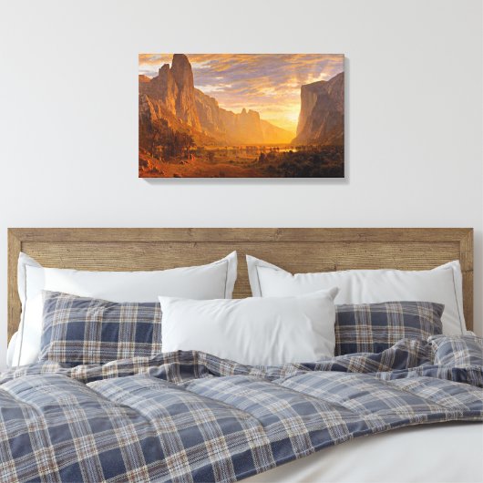 Kijkend naar de Yosemite Valley, door Albert Biers Canvas Afdruk (Insitu (Slaapkamer))