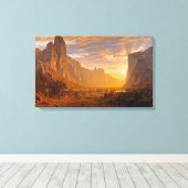 Kijkend naar de Yosemite Valley, door Albert Biers Canvas Afdruk (Insitu (Houten vloer))