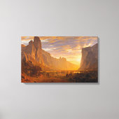 Kijkend naar de Yosemite Valley, door Albert Biers Canvas Afdruk (Voorkant)