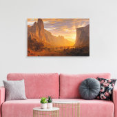 Kijkend naar de Yosemite Valley, door Albert Biers Canvas Afdruk (Insitu (Woonkamer))