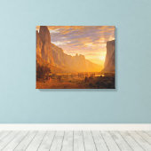 Kijkend naar de Yosemite Valley, door Albert Biers Canvas Afdruk (Insitu (Houten vloer))