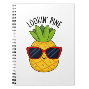 Kijkend naar pijnboom Fun ananas woordspeling Notitieboek