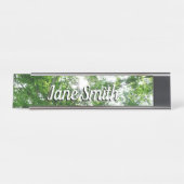 Kijkend omhoog naar de Bomen van de Zomer Bureau Naambordje (Voorkant)