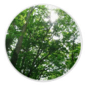 Kijkend omhoog naar de Bomen van de Zomer Keramische Knop (Voorkant)