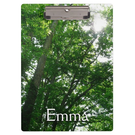 Kijkend omhoog naar de Bomen van de Zomer Klembord (Voorkant)