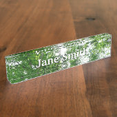 Kijkend omhoog naar de Bomen van de Zomer Naambordje (Zijkant)