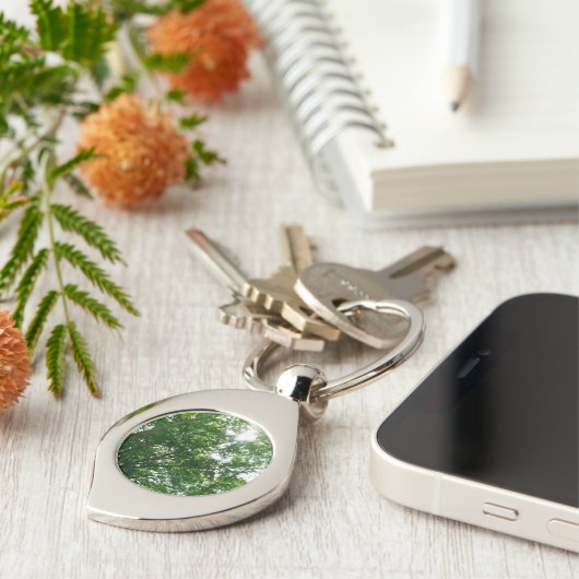 Kijkend omhoog naar de Bomen van de Zomer Sleutelhanger (Zijkant)