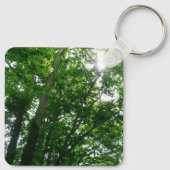 Kijkend omhoog naar de Bomen van de Zomer Sleutelhanger (Achterkant)