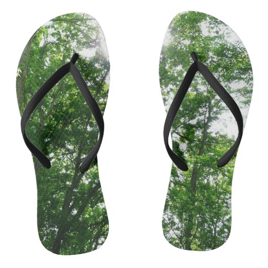 Kijkend omhoog naar de Bomen van de Zomer Teenslippers (Voetbed)