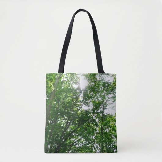 Kijkend omhoog naar de Bomen van de Zomer Tote Bag (Voorkant)