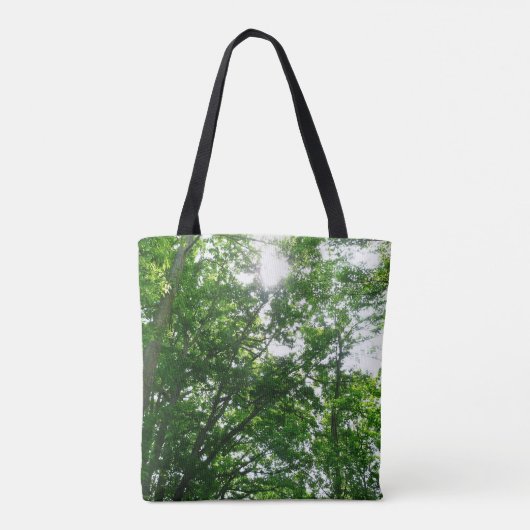 Kijkend omhoog naar de Bomen van de Zomer Tote Bag (Achterkant)