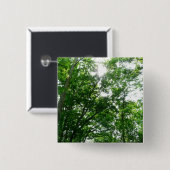 Kijkend omhoog naar de Bomen van de Zomer Vierkante Button 5,1 Cm (Voorkant /achterkant)
