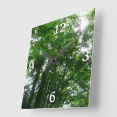 Kijkend omhoog naar de Bomen van de Zomer Vierkante Klok (Hoek)